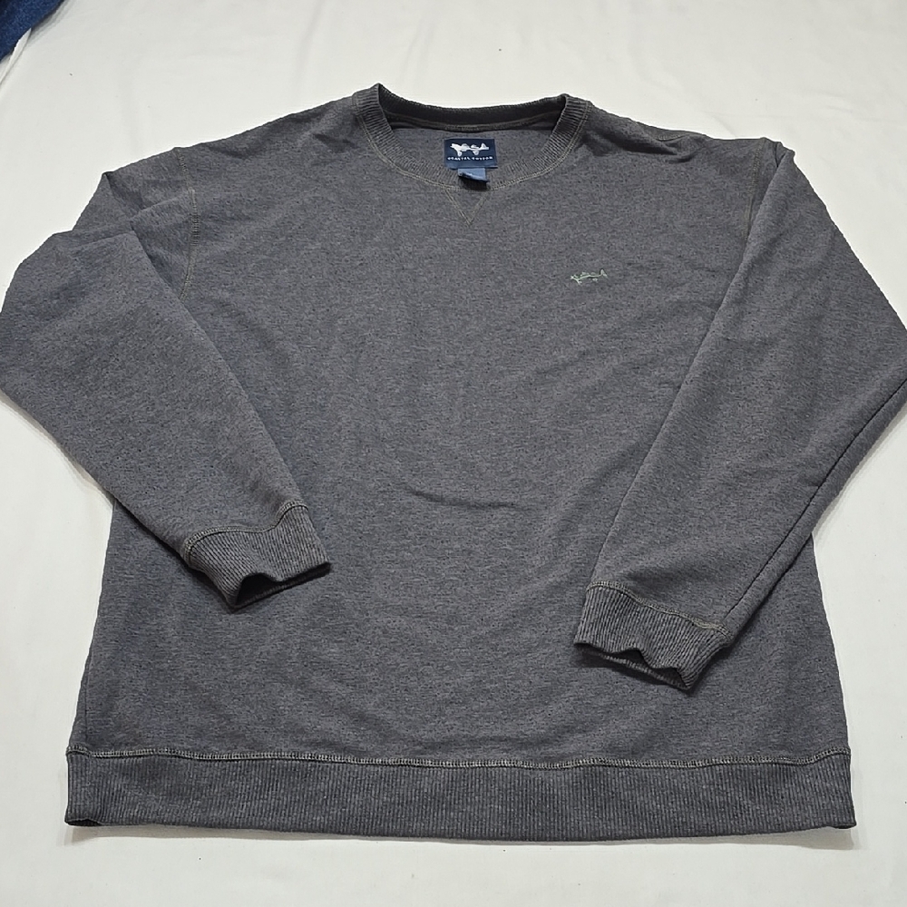 Coastal Cotton Fish Super Soft Pullover Crewneck Gray Sweatshirt